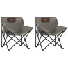Sillas de camping con bolsillo plegables 2 unidades gris 2