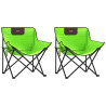 Sillas de camping con bolsillo plegables 2 unidades verde 2
