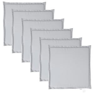 Cojines asiento de jardín cuadrados 6 uds gris claro 45x45x2 cm H