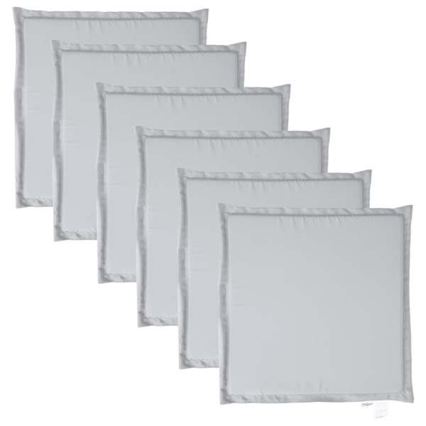 Almofadas de assento de jardim 6 pcs 45x45x2 cm cinzento-claro M 2