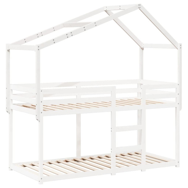 Telhado de cama infantil 213x85.5x144.5 cm pinho maciço branco M 3