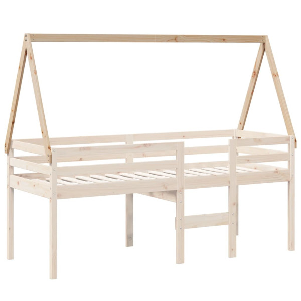Techo de cama infantil madera maciza pino 209x95.5x88 cm M 3