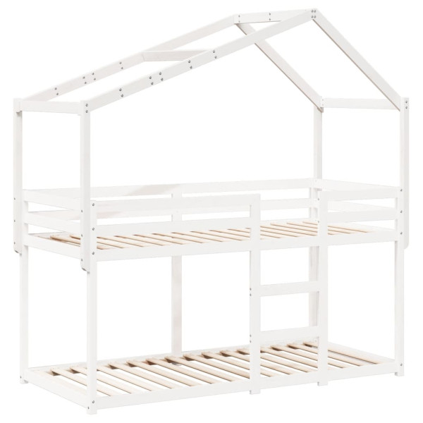 Telhado de cama infantil 203x80.5x142 cm pinho maciço branco M 3