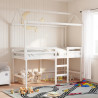 Telhado de cama infantil 207x95.5x159 cm pinho maciço branco 1