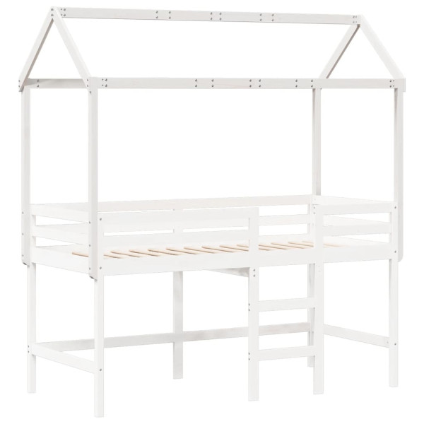 Techo de cama infantil madera maciza blanco 207x95.5x159 cm M 3