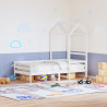 Telhado de cama infantil 118x70x176.5 cm pinho maciço branco 1