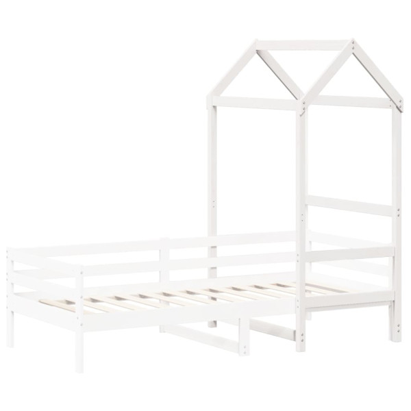 Telhado de cama infantil 118x70x176.5 cm pinho maciço branco M 3