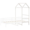 Techo de cama infantil madera maciza blanco 118x70x176.5 cm 3