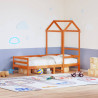 Techo de cama infantil madera maciza marrón 108x70x176.5 cm 1