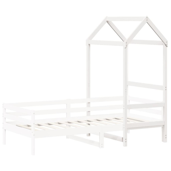 Techo de cama infantil madera maciza pino blanco 98x70x176.5 cm M 3