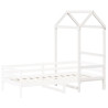 Telhado de cama infantil 98x70x176.5 cm pinho maciço branco 3