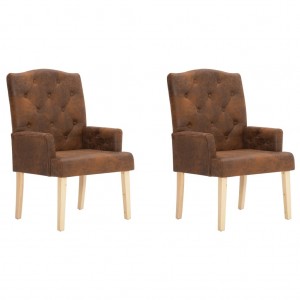 Sillas de comedor 4 uds madera curvada y cuero sintético crema H