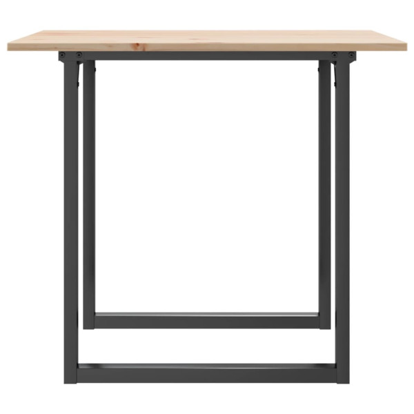 Mesa de comedor marco O madera maciza pino y hierro 90x90x75 cm M 5