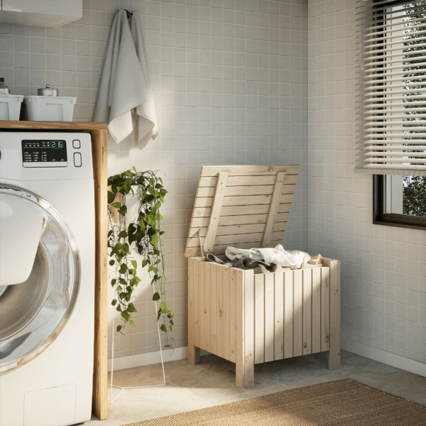 Caja de almacenaje con tapa RANA madera maciza pino 60x49x54 cm M 3