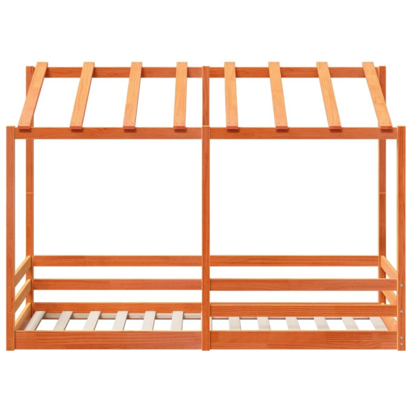 Techo de cama infantil madera maciza marrón 75x190 cm M 4