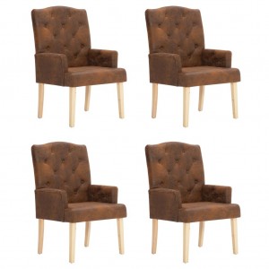 Cadeiras jantar 6 pcs madeira curvada e couro artificial creme H