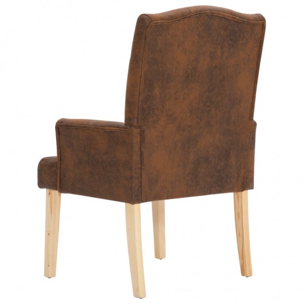 Sillas de comedor 6 uds madera curvada y cuero sintético crema M 5