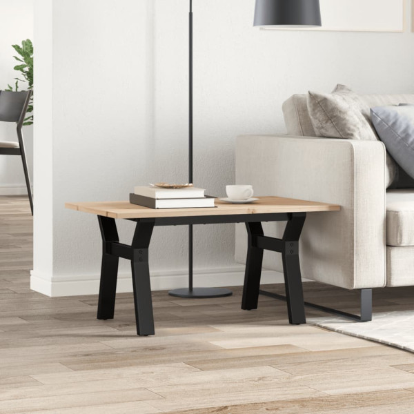 Mesa de centro estrutura em Y 80x50x40 cm pinho e aço M 3