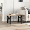 Mesa de centro marco Y madera maciza pino y hierro 80x50x40 cm 3
