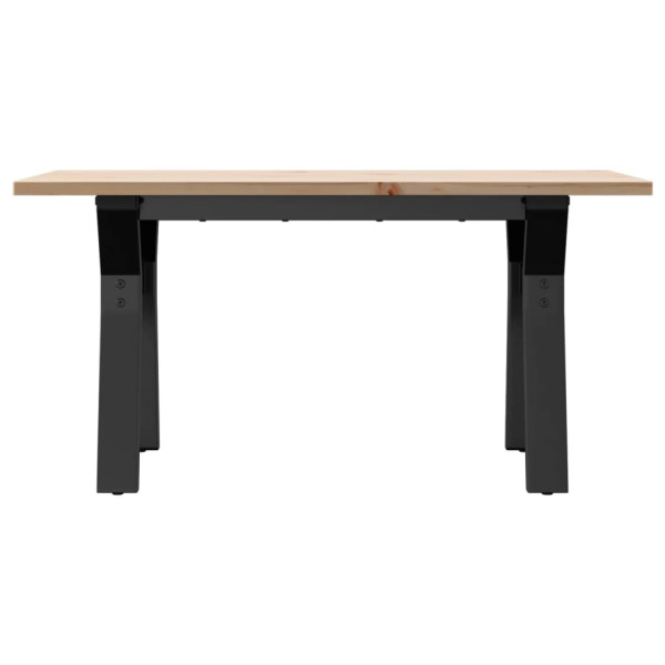 Mesa de centro marco Y madera maciza pino y hierro 80x50x40 cm M 4