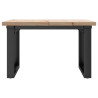 Mesa de centro marco O madera maciza pino y hierro 70x70x40.5cm 4