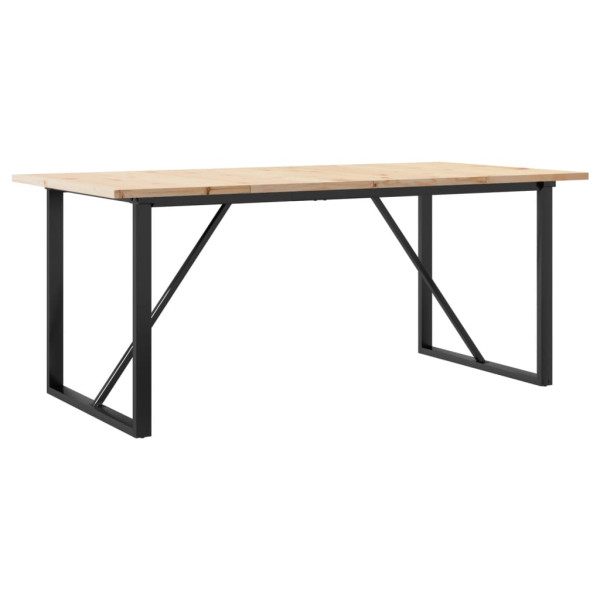 Mesa de jantar estrutura em O 180x90x75.5cm pinho/aço M 2