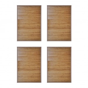Sillas de comedor 4 uds madera curvada y cuero sintético crema H