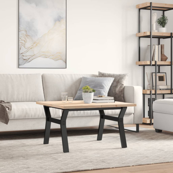 Mesa de centro estrutura em Y 80x80x45.5 cm pinho/aço M 3