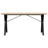 Mesa comedor marco Y madera maciza pino y hierro 140x80x75.5 cm 4
