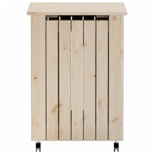 Cesta ropa sucia con ruedas RANA madera maciza pino 45x45x64 cm M 4