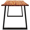 Mesa de comedor con borde vivo madera maciza acacia 140x80x75cm 5