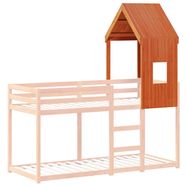 Techo de cama infantil madera maciza pino marrón 60x89x134.5 cm M 3