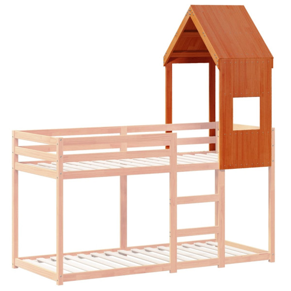 Telhado cama infantil 55x99x139.5 cm pinho maciço castanho-mel M 3