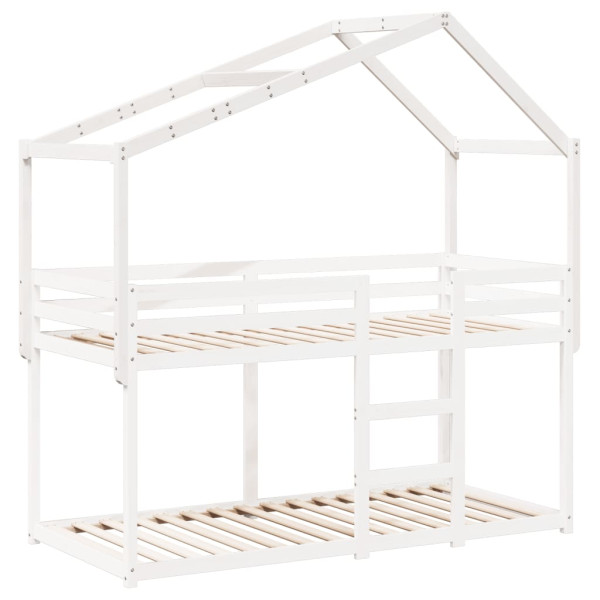 Techo de cama infantil madera maciza blanco 213x95.5x144.5 cm M 3