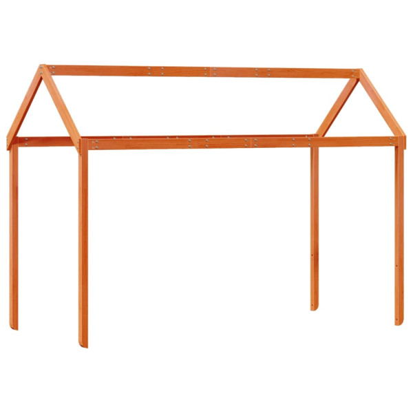 Techo de cama infantil madera maciza marrón 217x85.5x154 cm M 2