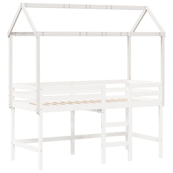 Techo de cama infantil madera maciza blanco 207x80.5x151.5 cm M 3