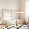 Cama para niños con techo madera maciza de pino 80x200 cm 1