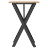 Mesa de jantar estrutura em X 50x50x75 cm pinho e aço 5