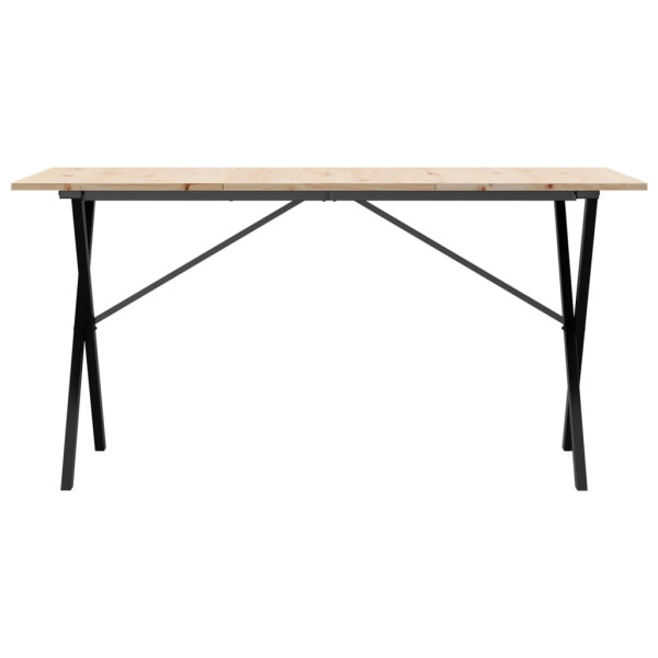 Mesa de jantar estrutura em X 140x80x75cm pinho e aço M 4