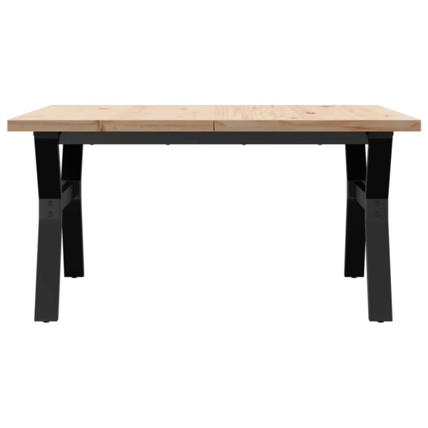 Mesa de centro marco Y madera maciza pino y hierro 90x90x45.5cm M 4