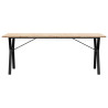 Mesa de jantar estrutura X 200x100x75.5 cm pinho/aço 4