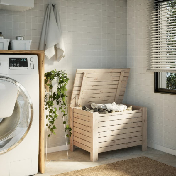 Caja de almacenaje con tapa RANA madera maciza pino 80x49x54 cm M 3