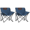 Sillas de camping con bolsillo plegables 2 unidades azul 2