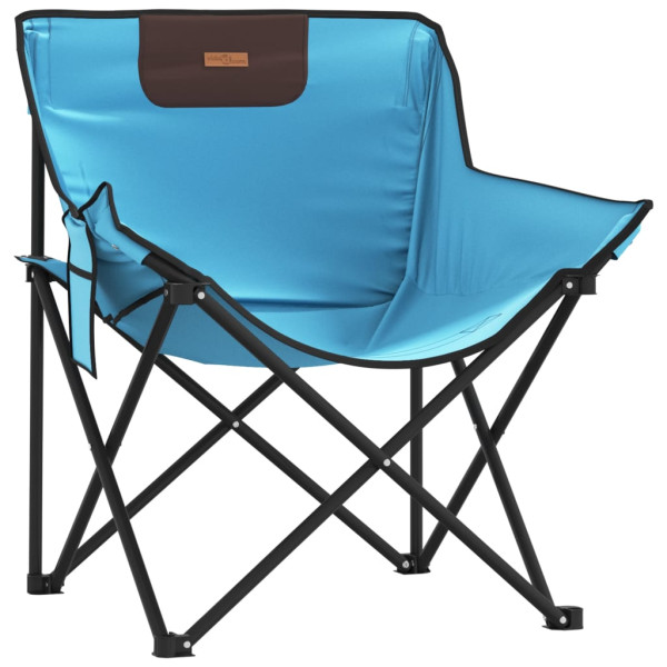 Sillas de camping con bolsillo plegables 2 unidades azul claro M 4