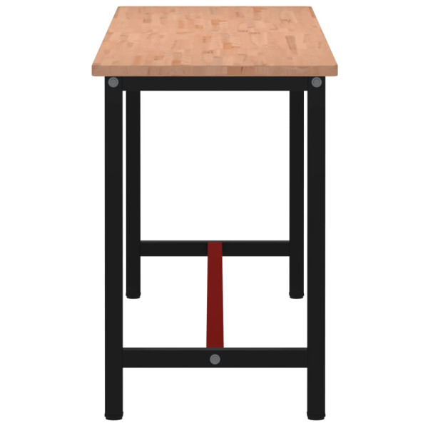 Banco de trabajo madera maciza de haya y metal 200x55x81.5 cm M 4