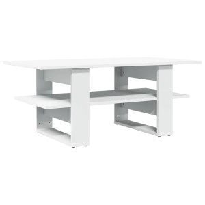 Mesa de centro madera de ingeniería blanco 102x55x42 cm H