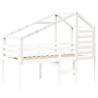 Telhado de cama infantil 198x97x113 cm pinho maciço branco 3