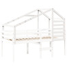 Telhado de cama infantil 188x97x113 cm pinho maciço branco 3