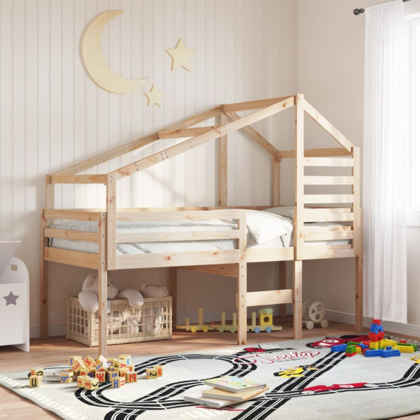 Techo de cama infantil madera maciza pino 188x82x113 cm D