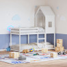 Techo de cama infantil madera maciza pino blanco 60x99x139.5 cm 1